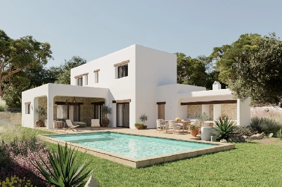 Villa in Moraira(Cap Blanc) zu verkaufen, Wohnfläche 145 m², Klimaanlage, Grundstück 1056 m², 3 Schlafzimmer, 4 Badezimmer, Pool, ref.: CA-H-1699-AMB-1