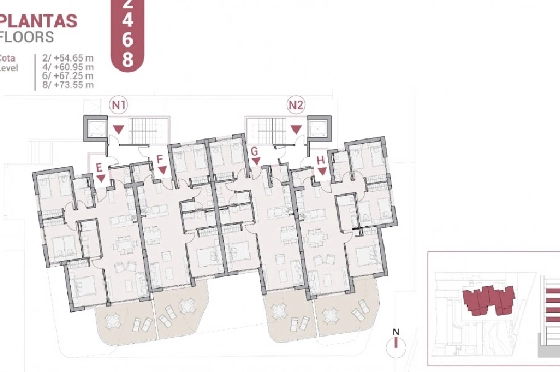 Apartment in Calpe(Manzaneras) zu verkaufen, Wohnfläche 60 m², Klimaanlage, Grundstück 60 m², 2 Schlafzimmer, 2 Badezimmer, ref.: BP-7034CAL-8