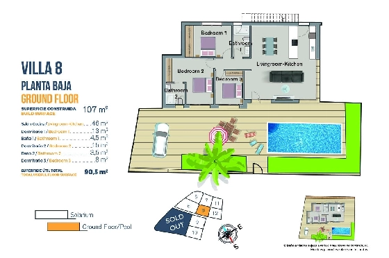 Villa in Finestrat zu verkaufen, Wohnfläche 149 m², Zustand Erstbezug, Grundstück 346 m², 3 Schlafzimmer, 2 Badezimmer, Pool, ref.: HA-FIN-120-E03-33