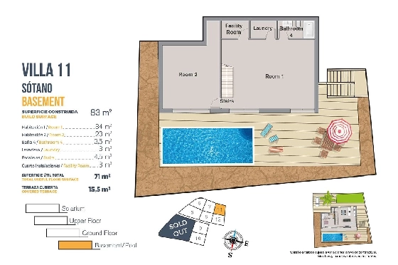 Villa in Finestrat zu verkaufen, Wohnfläche 149 m², Zustand Erstbezug, Grundstück 346 m², 3 Schlafzimmer, 2 Badezimmer, Pool, ref.: HA-FIN-120-E03-43