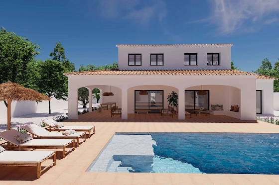 Villa in Moraira(Pinar del Advocat) zu verkaufen, Wohnfläche 248 m², Klimaanlage, Grundstück 1050 m², 4 Schlafzimmer, 4 Badezimmer, Pool, ref.: CA-H-1712-AMB-10