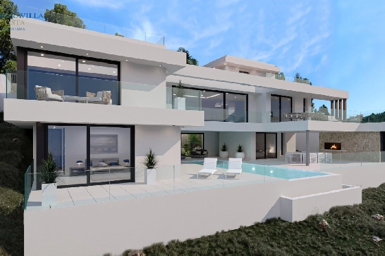 Villa in Calpe zu verkaufen, Wohnfläche 453 m², Baujahr 2023, Klimaanlage, Grundstück 1013 m², 4 Schlafzimmer, 4 Badezimmer, Pool, ref.: MV-2506-2