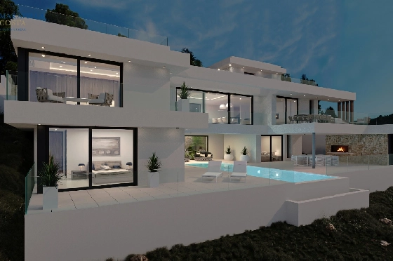 Villa in Calpe zu verkaufen, Wohnfläche 453 m², Baujahr 2023, Klimaanlage, Grundstück 1013 m², 4 Schlafzimmer, 4 Badezimmer, Pool, ref.: MV-2506-3