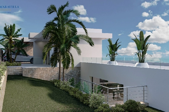 Villa in Calpe zu verkaufen, Wohnfläche 453 m², Baujahr 2023, Klimaanlage, Grundstück 1013 m², 4 Schlafzimmer, 4 Badezimmer, Pool, ref.: MV-2506-5