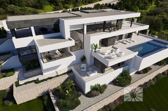 Villa in Benitachell(La Cumbre del Sol) zu verkaufen, Wohnfläche 625 m², Klimaanlage, Grundstück 1877 m², 3 Schlafzimmer, 5 Badezimmer, Pool, ref.: CA-H-1722-AMB-1