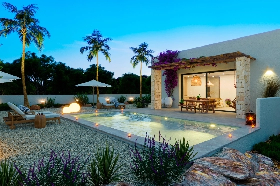 Villa in Denia(Marquesa 4) zu verkaufen, Wohnfläche 120 m², Baujahr 2025, Zustand neuwertig, + Zentralheizung, Klimaanlage, Grundstück 1085 m², 3 Schlafzimmer, 2 Badezimmer, Pool, ref.: UM-UV-HEBE-10