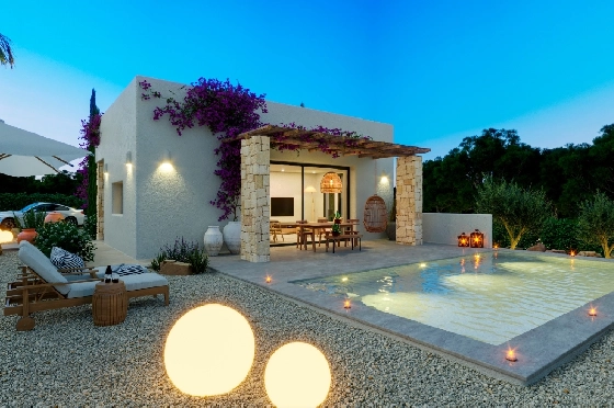 Villa in Denia(Marquesa 4) zu verkaufen, Wohnfläche 120 m², Baujahr 2025, Zustand neuwertig, + Zentralheizung, Klimaanlage, Grundstück 1085 m², 3 Schlafzimmer, 2 Badezimmer, Pool, ref.: UM-UV-HEBE-9