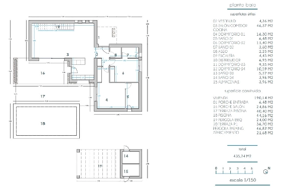 Villa in Moraira(La Pinada) zu verkaufen, Wohnfläche 435 m², Klimaanlage, Grundstück 800 m², 4 Schlafzimmer, 4 Badezimmer, Pool, ref.: BP-7103MOR-12