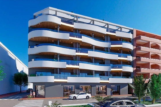 Etagen Apartment in Torrevieja zu verkaufen, Wohnfläche 101 m², Zustand Erstbezug, 3 Schlafzimmer, 2 Badezimmer, Pool, ref.: HA-TON-203-A02-1