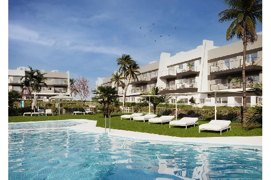 Etagen Apartment in Santa Pola zu verkaufen, Wohnfläche 83 m², Zustand Erstbezug, Klimaanlage, 2 Schlafzimmer, 2 Badezimmer, Pool, ref.: HA-SPN-131-A01-1