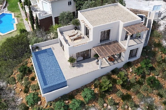 Villa in Pedreguer(Monte Solana I) zu verkaufen, Wohnfläche 252 m², Baujahr 2025, Klimaanlage, Grundstück 608 m², 3 Schlafzimmer, 2 Badezimmer, Pool, ref.: UM-UV-SERPIS-24