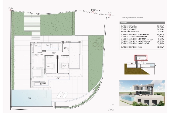 Villa in Finestrat zu verkaufen, Wohnfläche 526 m², Baujahr 2024, Klimaanlage, Grundstück 598 m², 5 Schlafzimmer, 5 Badezimmer, Pool, ref.: BI-AL.H-035-22