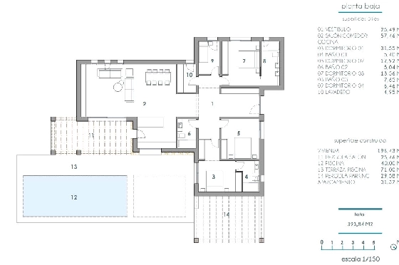 Villa in Moraira zu verkaufen, Wohnfläche 196 m², Klimaanlage, Grundstück 800 m², 4 Schlafzimmer, 3 Badezimmer, Pool, ref.: BI-MT.H-796-8