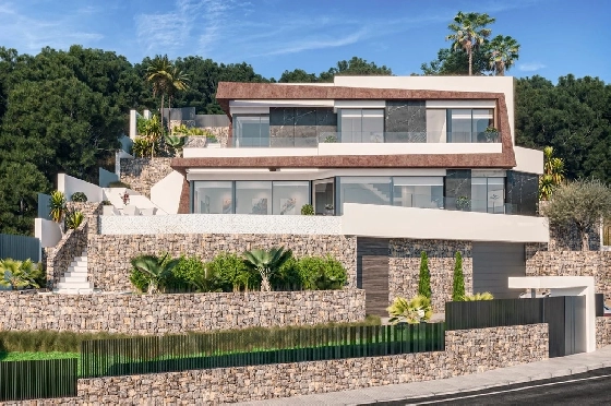 Villa in Calpe zu verkaufen, Wohnfläche 273 m², Klimaanlage, 4 Schlafzimmer, 5 Badezimmer, Pool, ref.: BS-84512482-1