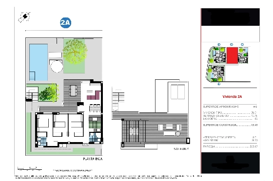 Doppelhaushälfte in Els Poblets zu verkaufen, Woongedeelte 77 m², Bouwjaar 2025, + KLIMA, Klimaanlage, Grondstuk 240 m², 3 Slaapkamer, 2 Badkamer, ref.: VPD-Villas-2A-2