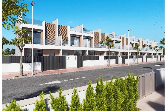 Reihenhaus in San Pedro del Pinatar zu verkaufen, Wohnfläche 157 m², Zustand Erstbezug, Grundstück 92 m², 3 Schlafzimmer, 2 Badezimmer, Pool, ref.: HA-SAN-115-R01-2