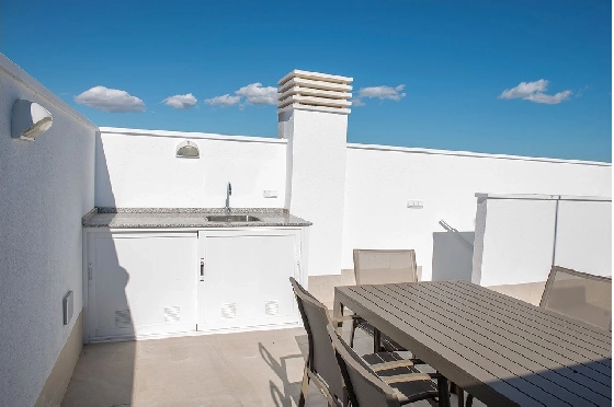 Reihenhaus in San Pedro del Pinatar zu verkaufen, Wohnfläche 157 m², Zustand Erstbezug, Grundstück 92 m², 3 Schlafzimmer, 2 Badezimmer, Pool, ref.: HA-SAN-115-R01-24