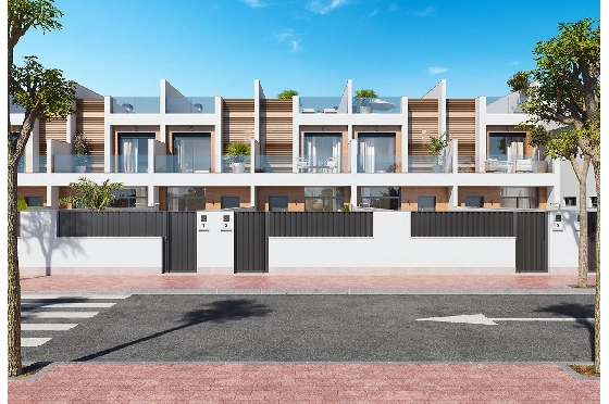 Reihenhaus in San Pedro del Pinatar zu verkaufen, Wohnfläche 157 m², Zustand Erstbezug, Grundstück 92 m², 3 Schlafzimmer, 2 Badezimmer, Pool, ref.: HA-SAN-115-R01-4