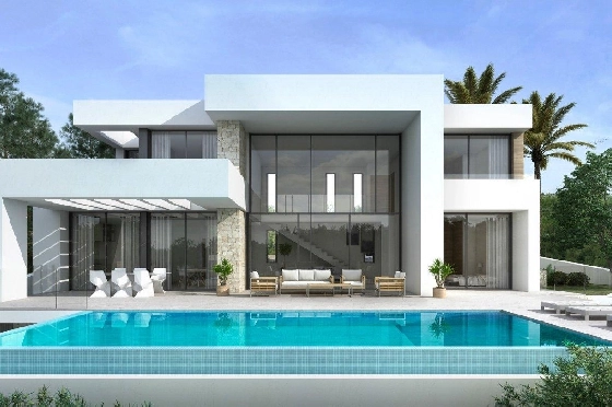 Villa in Moraira zu verkaufen, Wohnfläche 434 m², Baujahr 2019, Klimaanlage, Grundstück 800 m², 4 Schlafzimmer, 3 Badezimmer, Pool, ref.: AM-11856DA-1