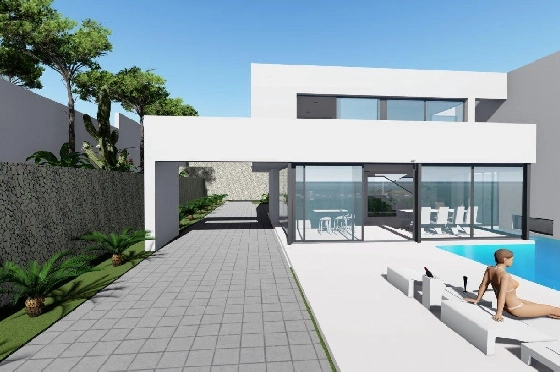 Villa in Calpe zu verkaufen, Wohnfläche 370 m², Baujahr 2019, Klimaanlage, Grundstück 1252 m², 4 Schlafzimmer, 4 Badezimmer, Pool, ref.: AM-11348DA-2