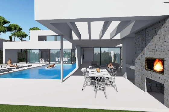 Villa in Calpe zu verkaufen, Wohnfläche 370 m², Baujahr 2019, Klimaanlage, Grundstück 1252 m², 4 Schlafzimmer, 4 Badezimmer, Pool, ref.: AM-11348DA-3