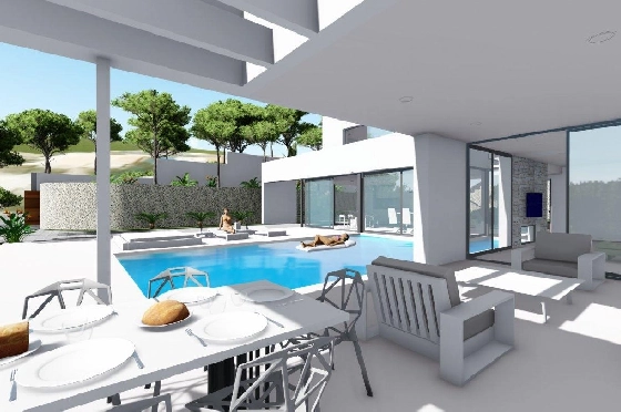 Villa in Calpe zu verkaufen, Wohnfläche 370 m², Baujahr 2019, Klimaanlage, Grundstück 1252 m², 4 Schlafzimmer, 4 Badezimmer, Pool, ref.: AM-11348DA-4