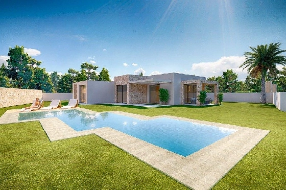 Villa in Benissa zu verkaufen, Wohnfläche 164 m², Baujahr 2021, Klimaanlage, Grundstück 1001 m², 3 Schlafzimmer, 2 Badezimmer, Pool, ref.: AM-11607DA-2