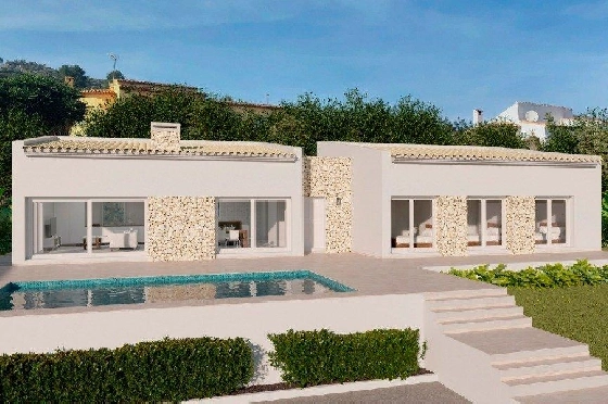 Villa in Moraira zu verkaufen, Wohnfläche 149 m², Baujahr 2024, Klimaanlage, Grundstück 800 m², 3 Schlafzimmer, 2 Badezimmer, Pool, ref.: AM-11855DA-1