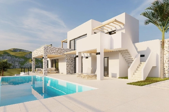 Villa in Moraira zu verkaufen, Wohnfläche 261 m², Baujahr 2023, Klimaanlage, Grundstück 810 m², 4 Schlafzimmer, 3 Badezimmer, Pool, ref.: AM-12027DA-1