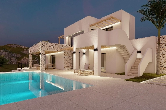 Villa in Moraira zu verkaufen, Wohnfläche 261 m², Baujahr 2023, Klimaanlage, Grundstück 810 m², 4 Schlafzimmer, 3 Badezimmer, Pool, ref.: AM-12027DA-2