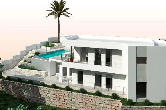 Villa in Moraira zu verkaufen, Wohnfläche 286 m², Baujahr 2024, Klimaanlage, Grundstück 800 m², 3 Schlafzimmer, 2 Badezimmer, Pool, ref.: AM-12126DA-5