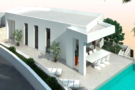 Villa in Moraira zu verkaufen, Wohnfläche 286 m², Baujahr 2024, Klimaanlage, Grundstück 800 m², 3 Schlafzimmer, 2 Badezimmer, Pool, ref.: AM-12126DA-7