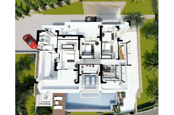 Villa in Benissa zu verkaufen, Wohnfläche 547 m², Baujahr 2024, Klimaanlage, Grundstück 1347 m², 4 Schlafzimmer, 3 Badezimmer, Pool, ref.: AM-12239DA-13