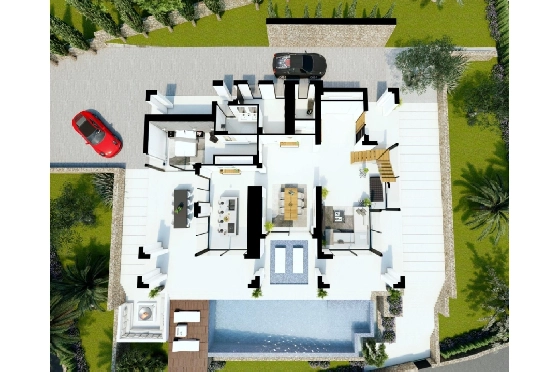 Villa in Benissa zu verkaufen, Wohnfläche 547 m², Baujahr 2024, Klimaanlage, Grundstück 1347 m², 4 Schlafzimmer, 3 Badezimmer, Pool, ref.: AM-12239DA-3