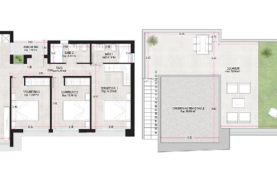 Villa in Alhama de Murcia zu verkaufen, Wohnfläche 166 m², Zustand Erstbezug, Grundstück 306 m², 3 Schlafzimmer, 2 Badezimmer, ref.: HA-AHN-120-E02-5