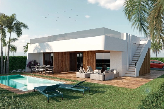 Villa in Alhama de Murcia zu verkaufen, Wohnfläche 205 m², Zustand Erstbezug, Grundstück 231 m², 3 Schlafzimmer, 2 Badezimmer, Pool, ref.: HA-AHN-111-E02-1